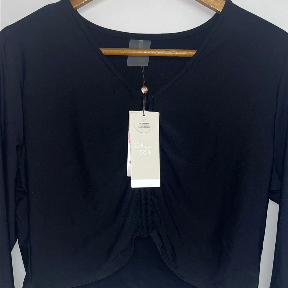 CALIA Swim Rashguard Long Sleeve Cropped Top XL, Athleisure, black spf 50 - Picture 4 of 7